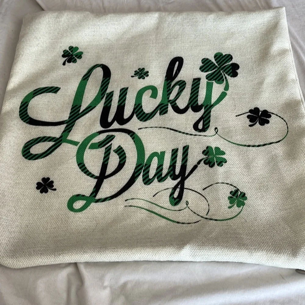 Set of 4 St Pattys Day decorative pillow covers 18”x18”